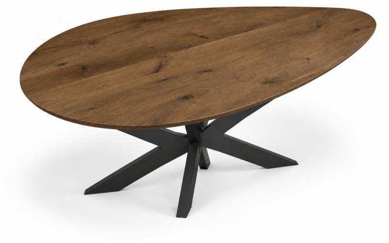 Eiken druppeltafel 150 x 120 cm met verjongde rand